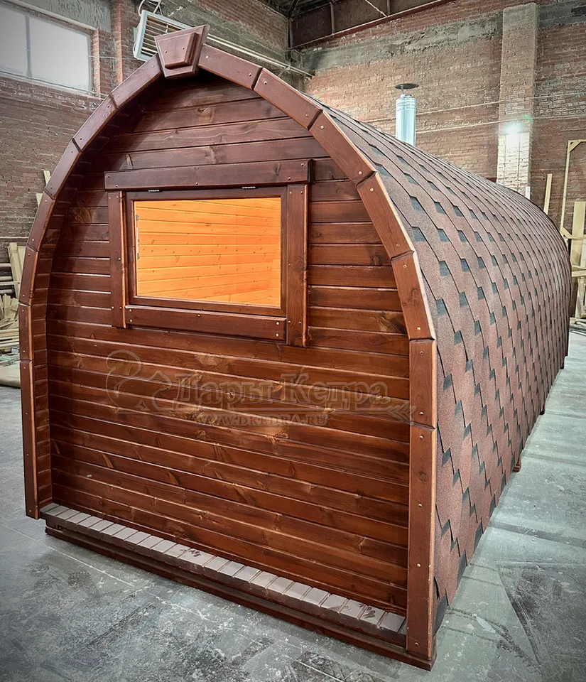 Баня «Викинг» из кедра 6х2,2 метра с боковым входом