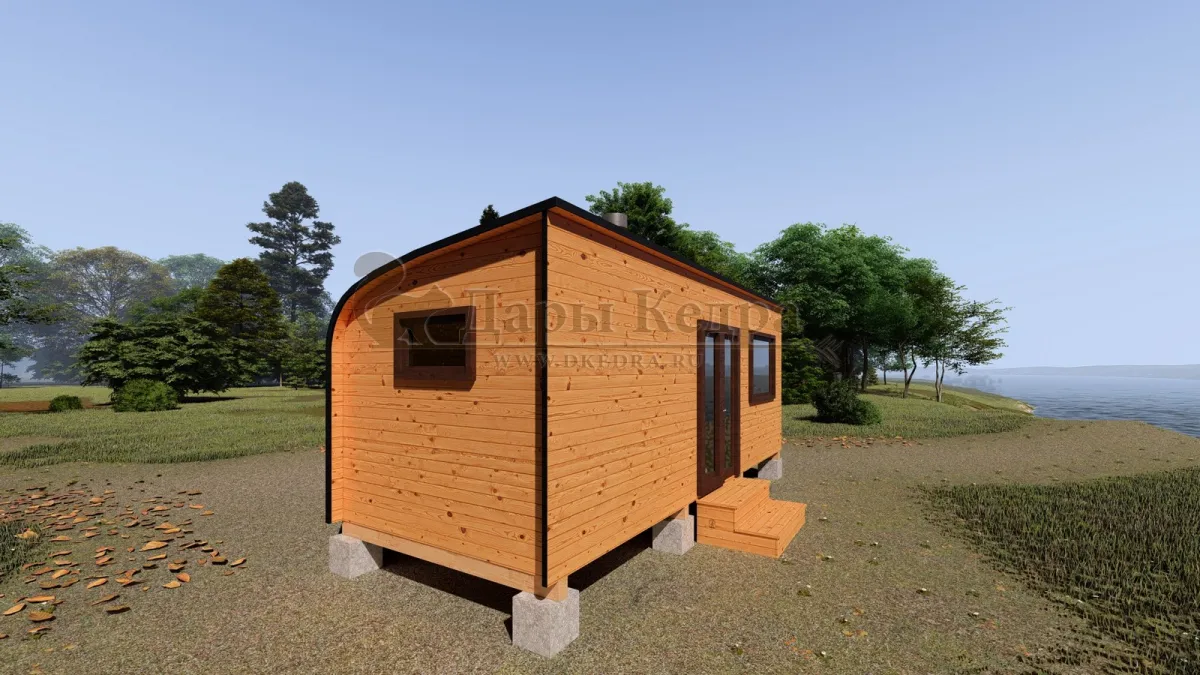 Баня «Парус» из кедра 6х2,2 метра (вариант 1)