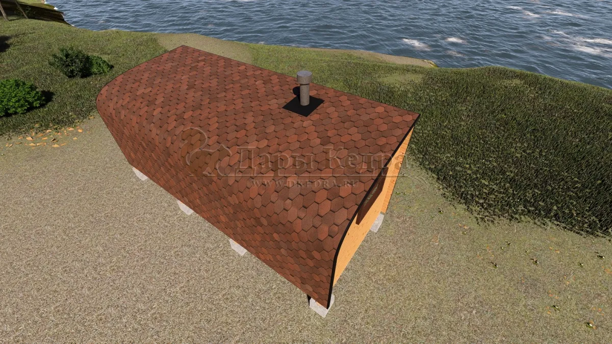 Баня «Парус» из кедра 6х2,2 метра (вариант 1)